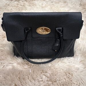 Black Mulberry Bayswater Bag With Gold Hardware